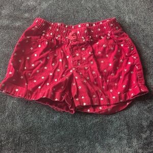 Gymboree red with silver stars shorts with pockets size 10